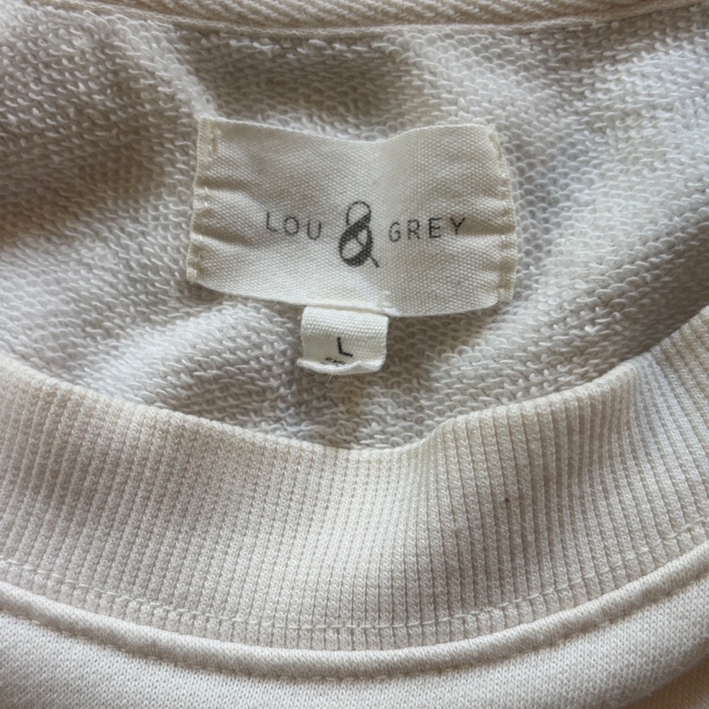 Lou & Grey Off-White Sweatshirt with Sleeve Stripes - Picture 3 of 4